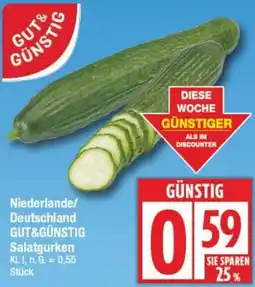 Edeka Niederlande/ Deutschland GUT&GÜNSTIG Salatgurken Angebot