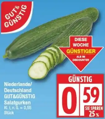 Edeka Niederlande/ Deutschland GUT&GÜNSTIG Salatgurken Angebot