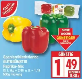 Edeka Spanien/Niederlande GUT&GÜNSTIG Paprika-Mix Angebot