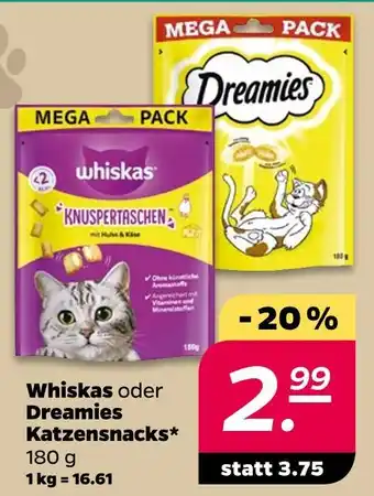 NETTO Whiskas whiskas oder dreamies katzensnacks Angebot