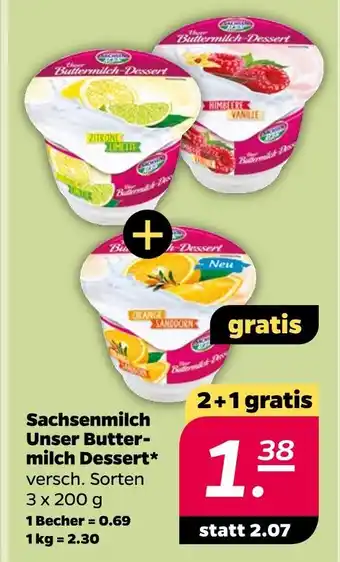 NETTO Sachsenmilch unser buttermilch dessert Angebot