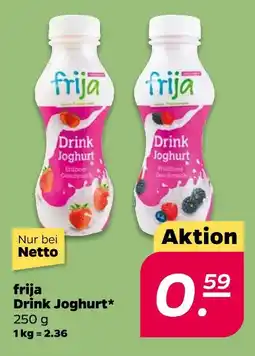NETTO Frija drink joghurt erdbeer-geschmack Angebot