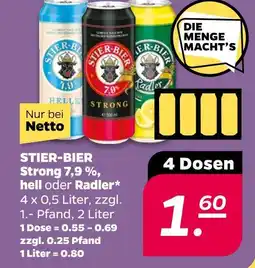NETTO Stier-bier strong 7,9 % Angebot