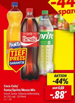 Lidl Coca-cola coca-cola/fanta/sprite/mezzo mix Angebot