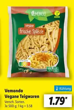 Lidl Vemondo vegane teigwaren Angebot