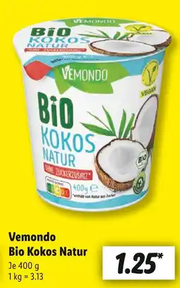 Lidl Vemondo bio kokos natur Angebot