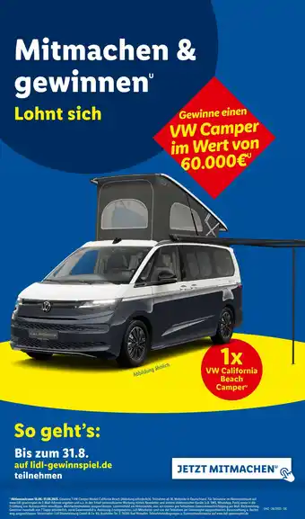 Lidl Vw california beach camper Angebot