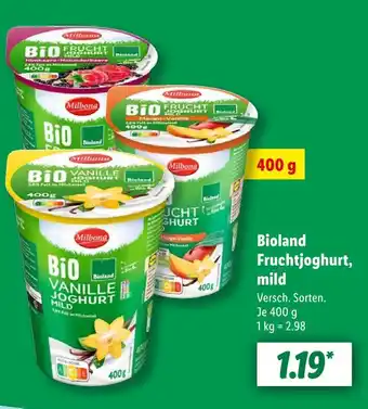 Lidl Milbona bioland fruchtjoghurt, mild Angebot