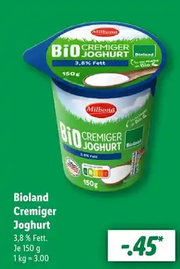 Lidl Milbona bioland cremiger joghurt Angebot
