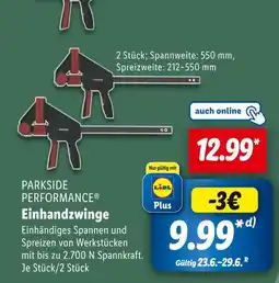Lidl Parkside performance einhandzwinge Angebot