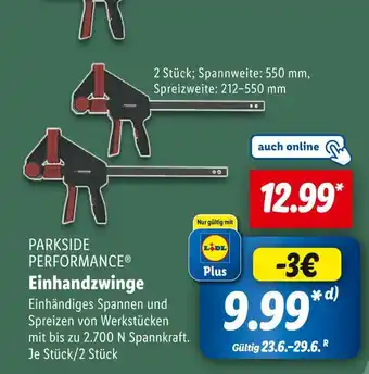 Lidl Parkside performance einhandzwinge Angebot