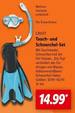 Lidl Crivit tauch- und schnorchel-set Angebot