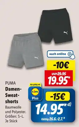 Lidl Puma damen-sweat-shorts Angebot