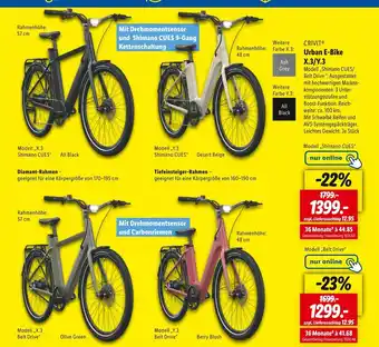 Lidl Crivit urban e-bike x.3/y.3 Angebot