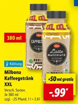 Lidl Milbona kaffeegetränk xxl Angebot