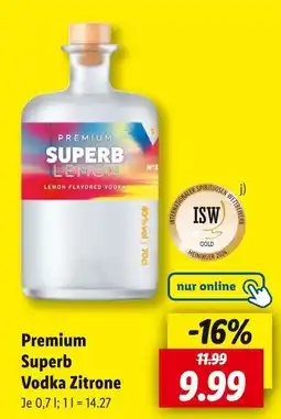 Lidl Superb premium vodka zitrone Angebot