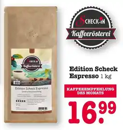 E-Center Check-in kaffeerösterei edition scheck espresso Angebot