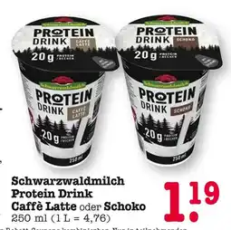 E-Center Schwarzwaldmilch protein drink caffè latte Angebot