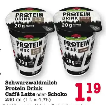E-Center Schwarzwaldmilch protein drink caffè latte Angebot