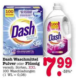 E-Center Dash waschmittel pulver oder flüssig Angebot