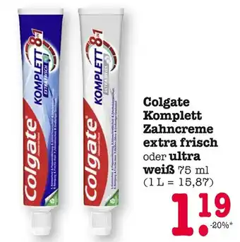 E-Center Colgate komplett zahncreme extra frisch Angebot