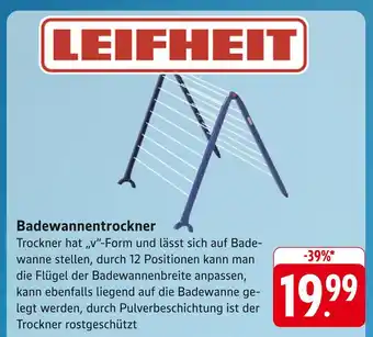 E-Center Leifheit badewannentrockner Angebot