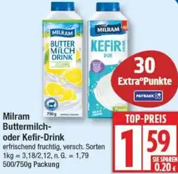 Edeka Milram Buttermilch oder Kefir-Drink Angebot