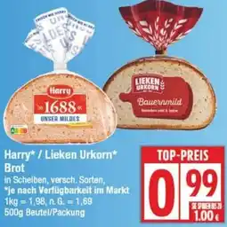 Edeka Harry/ Lieken Urkorn Brot Angebot