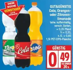 Edeka GUT&GÜNSTIG Cola, Orangen oder Zitronenlimonade Angebot