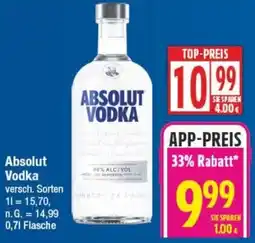 Edeka Absolut Vodka Angebot