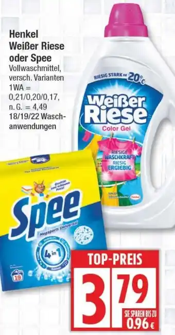 Edeka Henkel Weißer Riese oder Spee Angebot