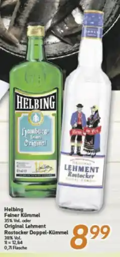 inkoop Helbing Feiner Kümmel 35% Vol. oder Original Lehment Rostocker Doppel-Kümmel 38% Vol. Angebot