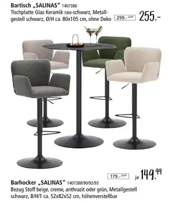 Zurbrüggen Bartisch oder barhocker Angebot