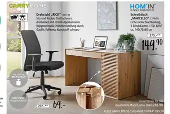 Zurbrüggen Carryhome oder hom´in drehstuhl „rick“ oder schreibtisch „marcello“ Angebot