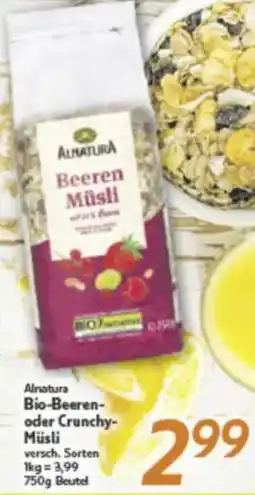 inkoop Alnatura Bio-Beeren- oder Crunchy- Müsli Angebot