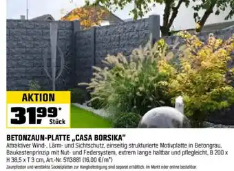OBI BETONZAUN-PLATTE „CASA BORSIKA" Angebot