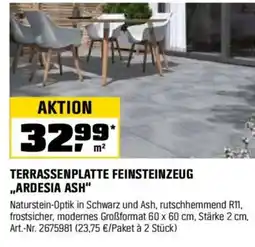 OBI TERRASSENPLATTE FEINSTEINZEUG ,,ARDESIA ASH" Angebot