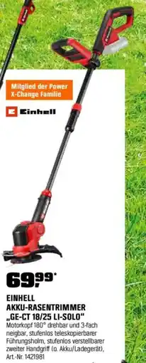 OBI Einhell AKKU-RASENTRIMMER ,,GE-CT 18/25 LI-SOLO" Angebot