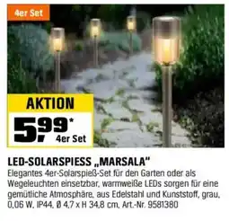 OBI LED-SOLARSPIESS ,,MARSALA" 4er Set Angebot