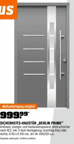 OBI SICHERHEITS-HAUSTÜR „BERLIN PRIME" Angebot