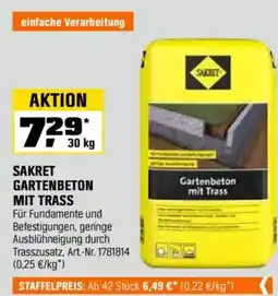 OBI SAKRET GARTENBETON MIT TRASS Angebot