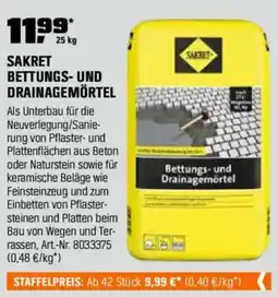 OBI SAKRET BETTUNGS- UND DRAINAGEMÖRTEL Angebot
