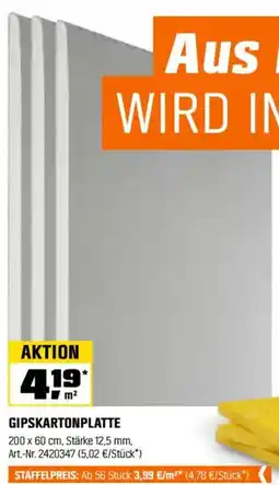 OBI GIPSKARTONPLATTE Angebot