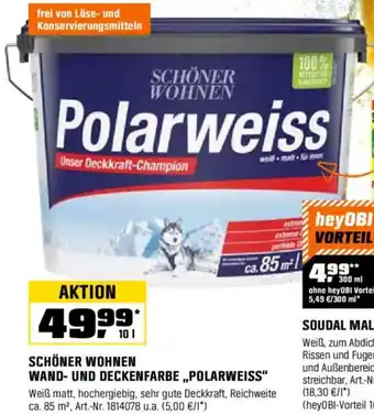 OBI SCHÖNER WOHNEN WAND- UND DECKENFARBE „POLARWEISS" Angebot