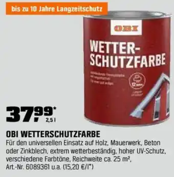 OBI OBI WETTERSCHUTZFARBE Angebot