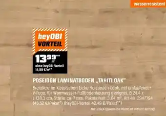 OBI POSEIDON LAMINATBODEN ,,TAHITI OAK" Angebot