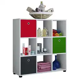 Netto Marken-Discount VCM Holz Badregal Badschrank Maße: H. 93 x B. 90 x T. 30 cm Raumteiler - Benos-3x3 Fach Angebot