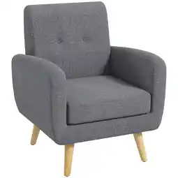 Netto Marken-Discount HOMCOM Einzelsessel Leinen, Kautschukholz, Mehrschichtenplatte, Schaumstoff Angebot