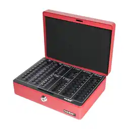 Netto Marken-Discount HMF 208-03 Geldkassette mit Münzzählbrett, 25 x 18 x 9 cm, Rot Angebot