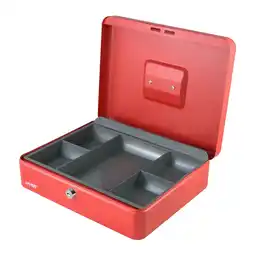 Netto Marken-Discount HMF 10130-03 Geldkassette mit Münzeinsatz, 30 x 24 x 9 cm, Rot Angebot